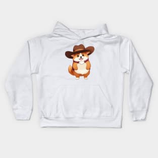 Cute Cowboy Corgi Kids Hoodie